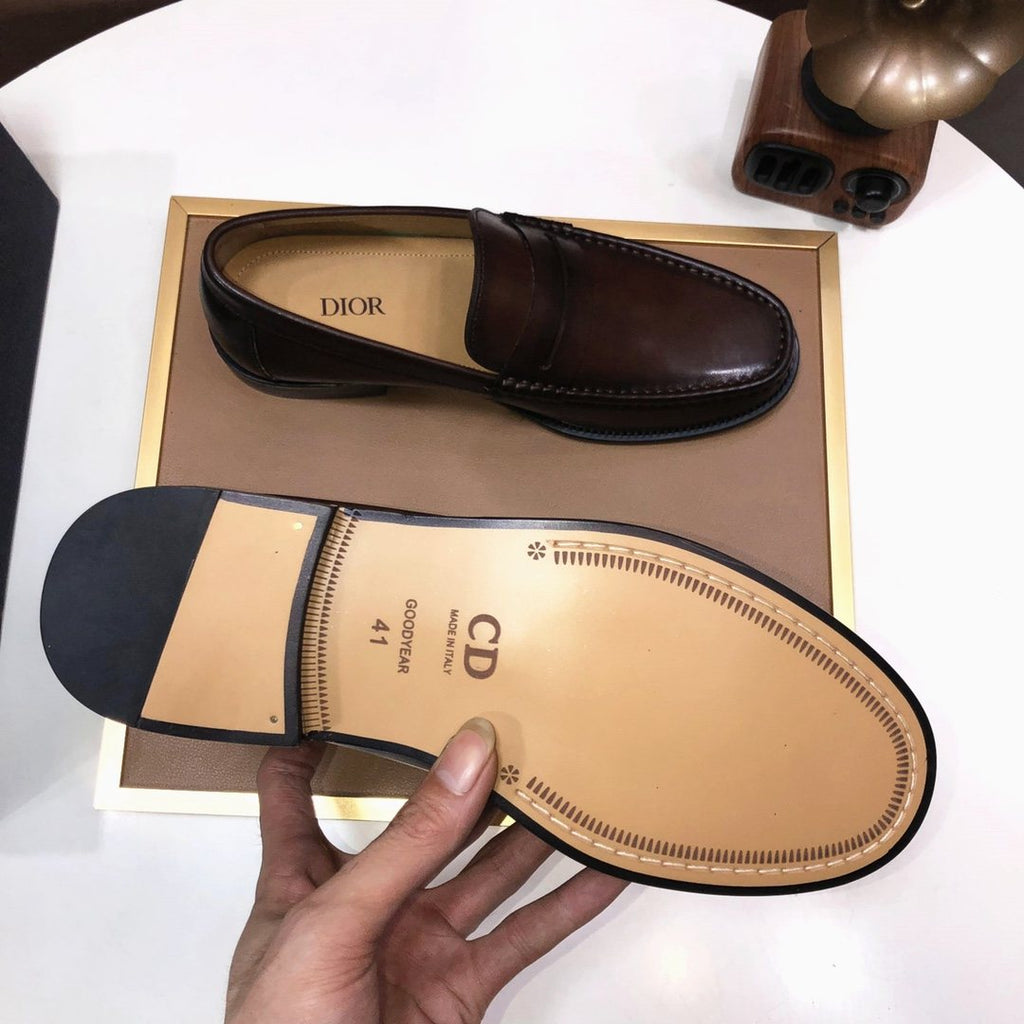 Dior Dark Brown Penny Loafers — back