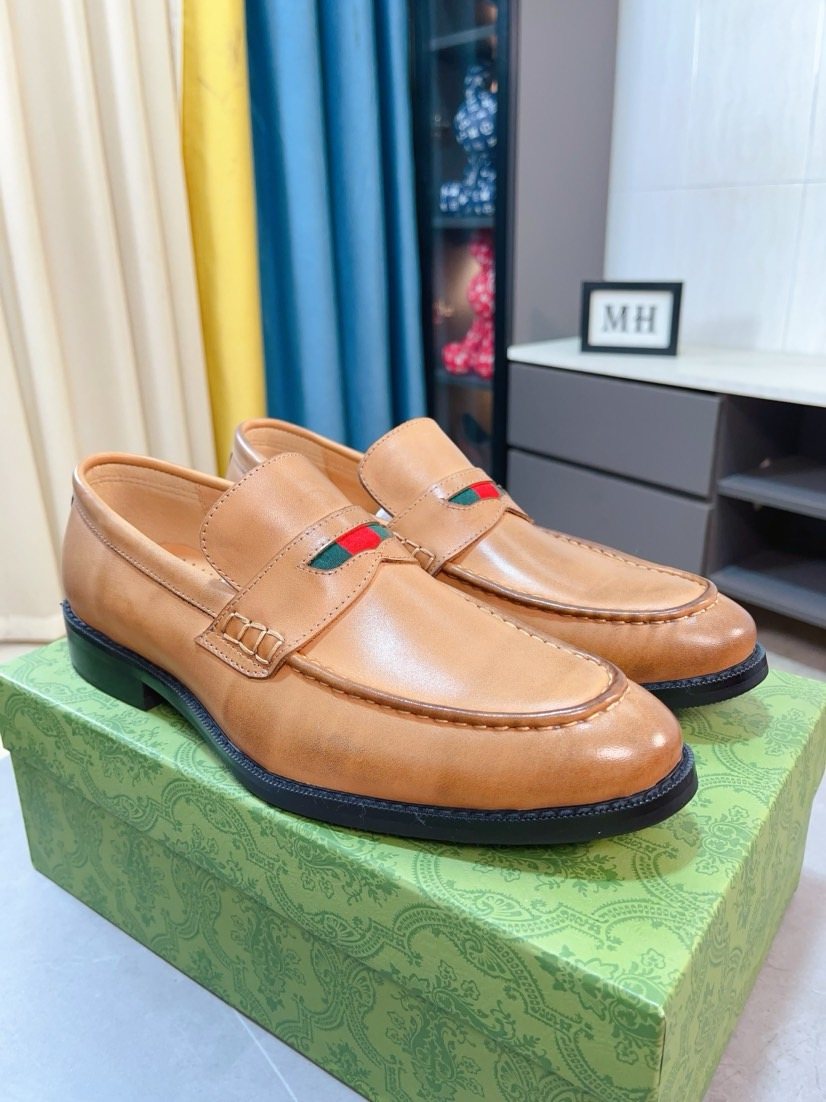 Gucci Web Stripe Loafers — front