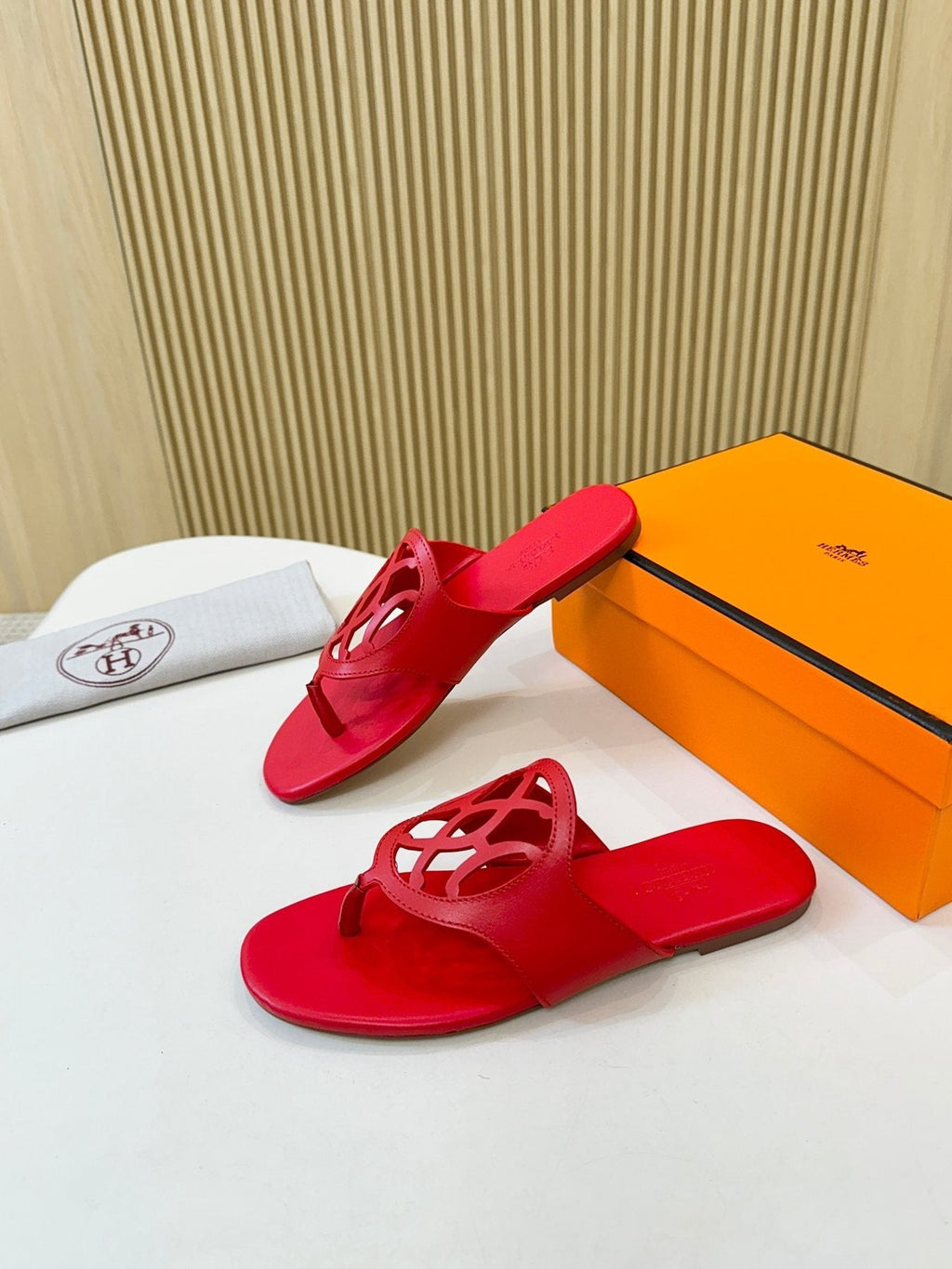 Hermès Cutout Strap Thong Sandals — side