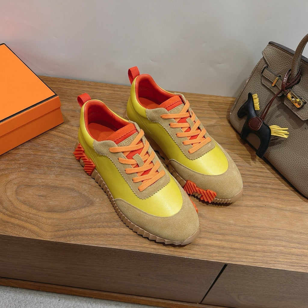 Hermès Color-Block Lace-Up Sneakers — side