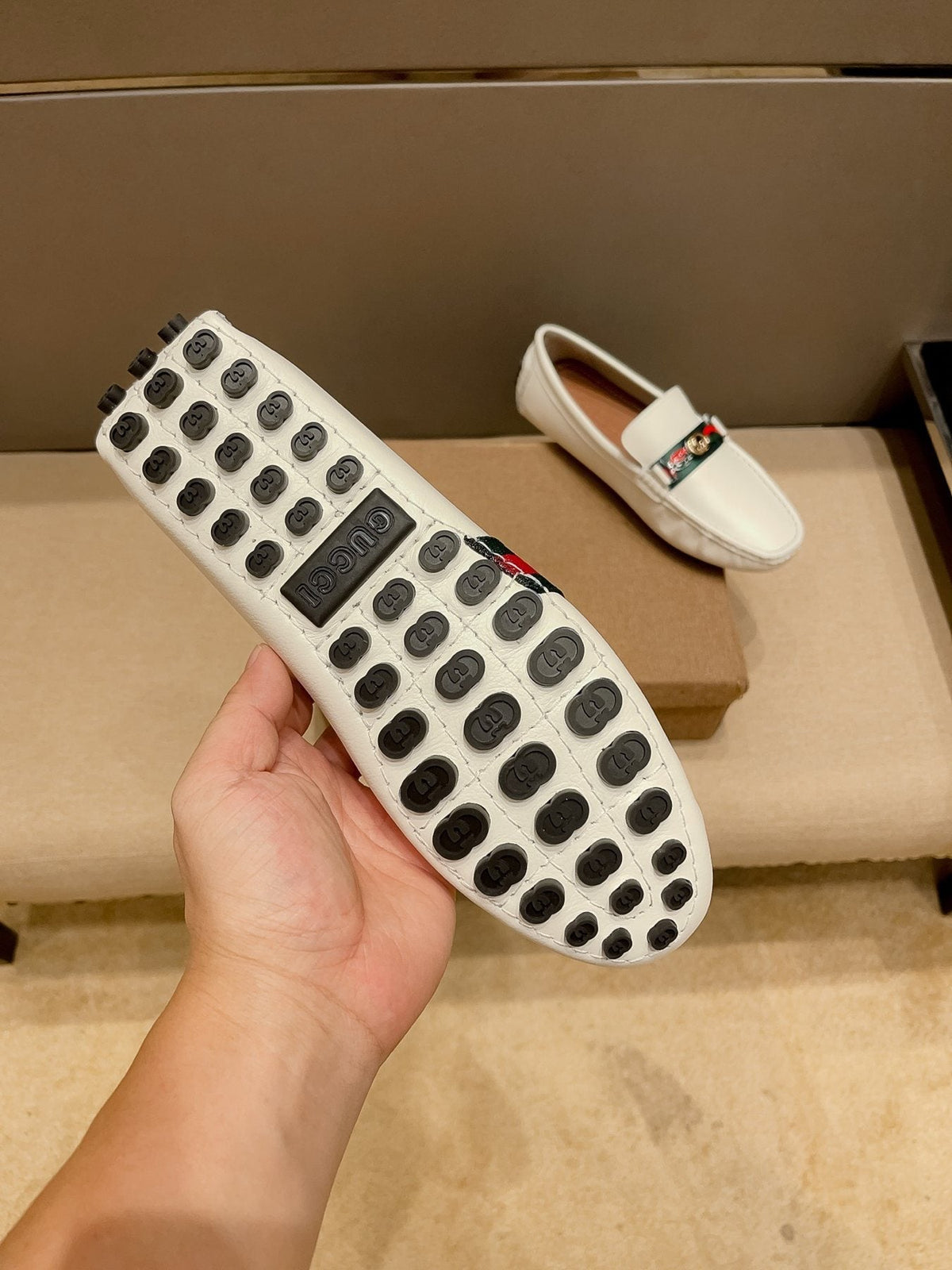 Gucci Web Accent Driving Loafers — front