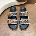 Burberry Check Cross-Strap Slide Sandals — front