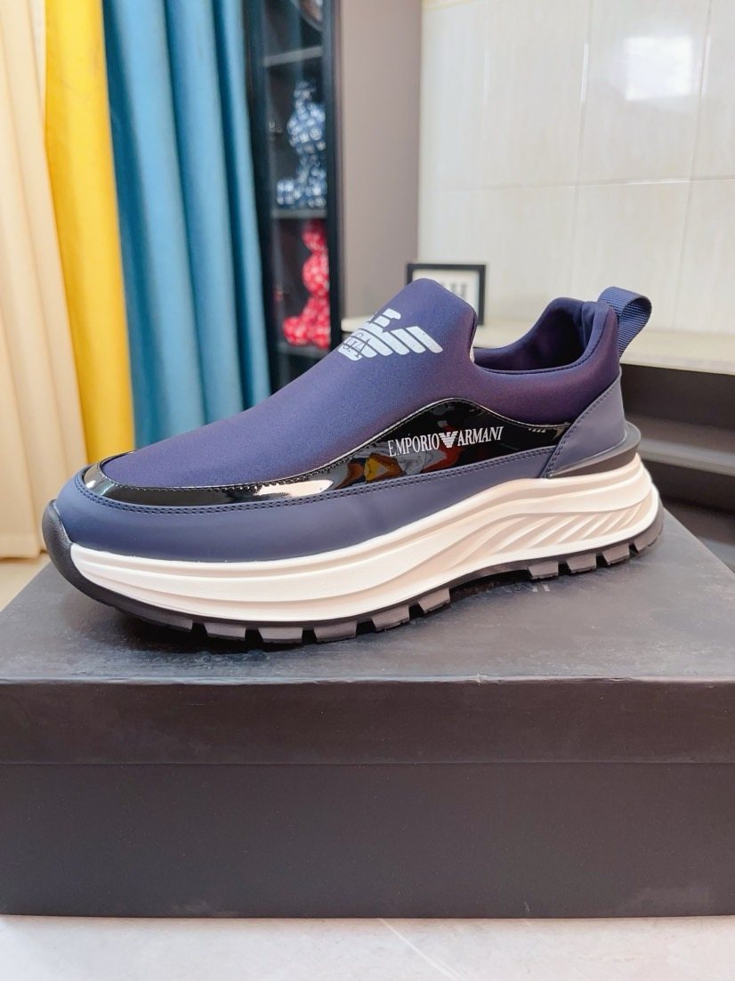Armani Color-Block Slip-On Sneakers — model