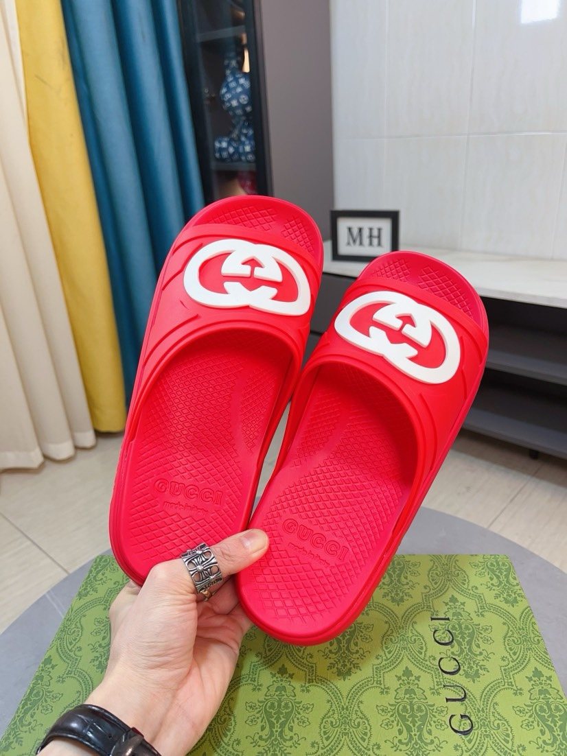 Gucci Emblem Slide Sandals — front
