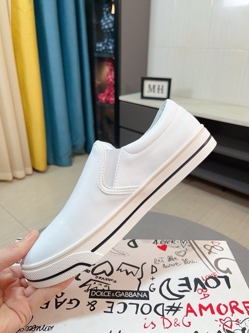 Dolce & Gabbana Striped Sole Slip-On Shoes — side