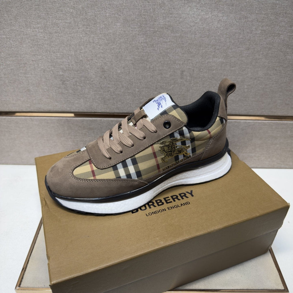 Burberry Plaid Panel Sneakers — front