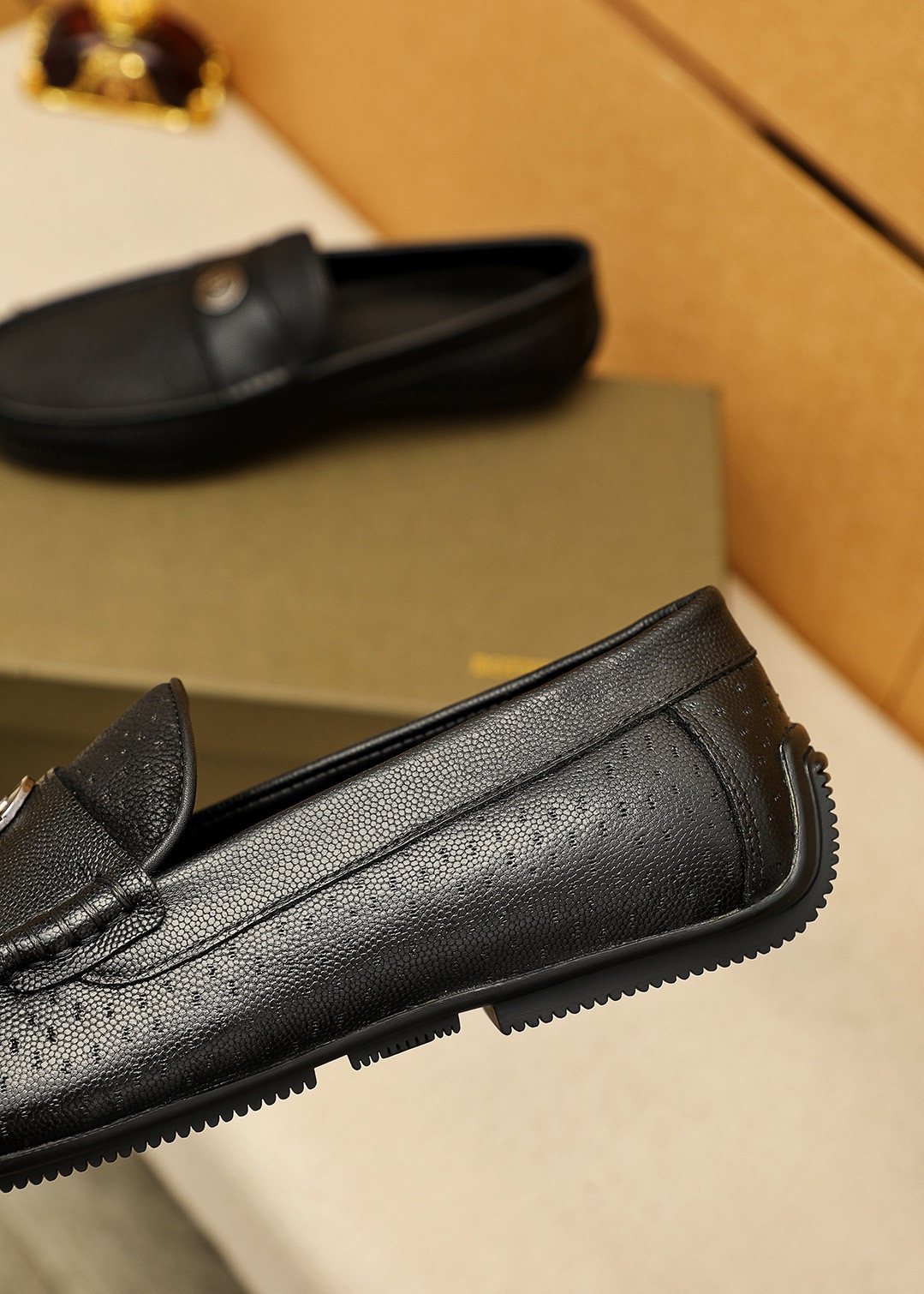 Bottega Veneta Perforated Driving Loafers — back